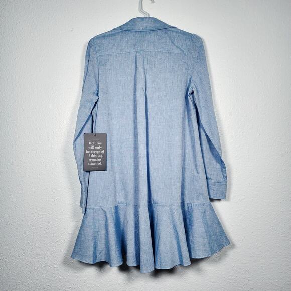 Tuckernuck Chambray Callahan Shirt Dress New Pockets Classic Trendy Mini Size XS - Picture 7 of 8
